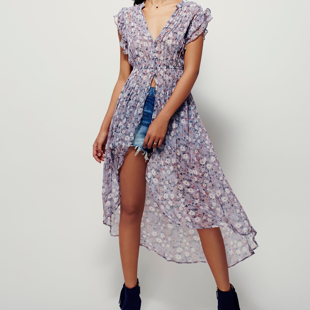 NWOT Free People open-front chiffon cardigan